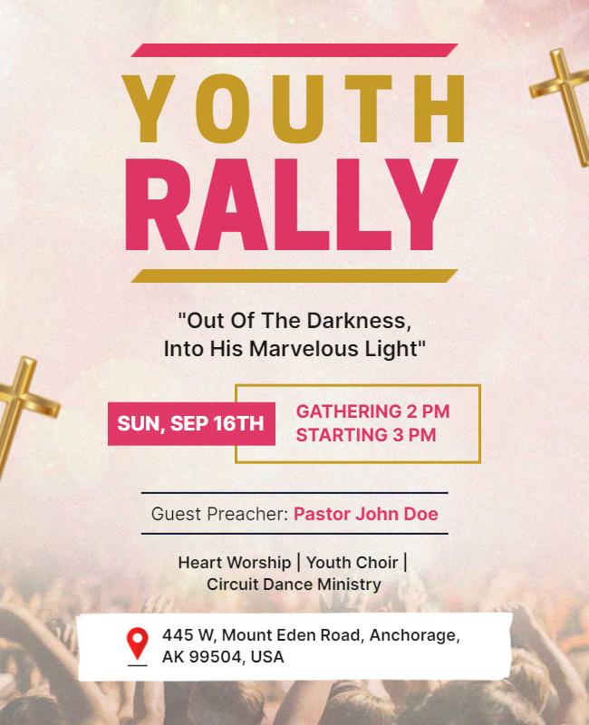 Youth Church Rally Event Flyer Template