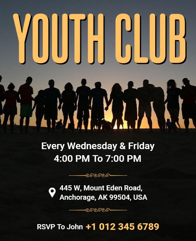 Youth Club Meeting Invitation Flyer Template