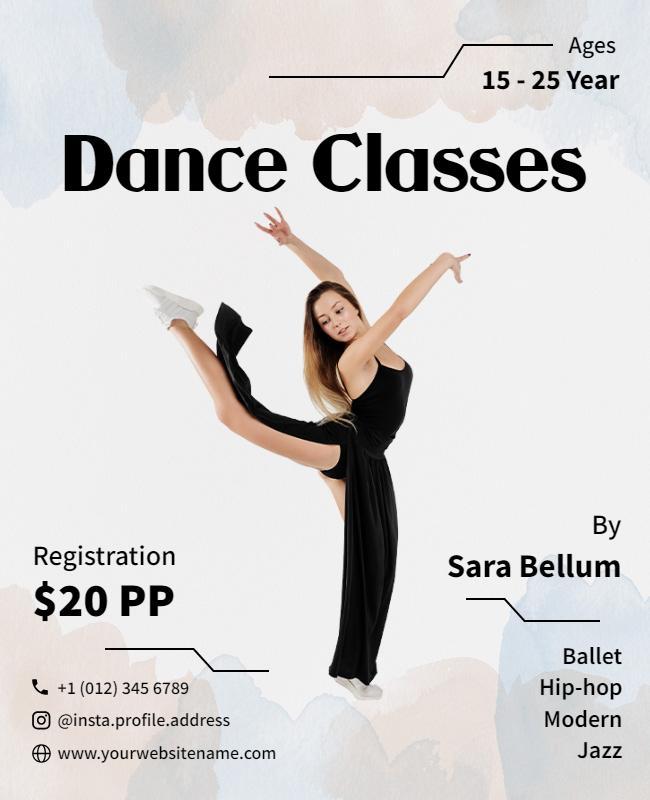 Youth Dance Classes Promotion Flyer Template