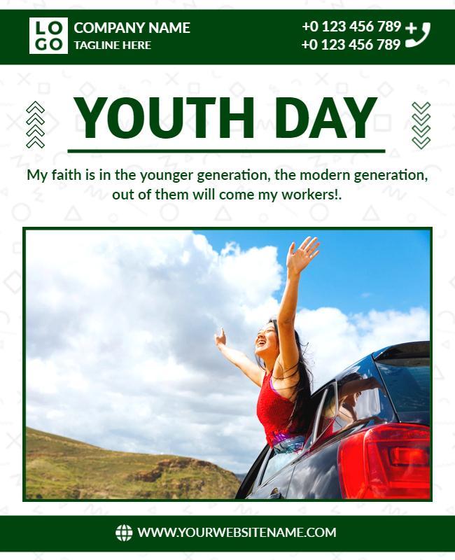 Youth Day Celebration with Energetic Outdoor Theme Flyer Template
