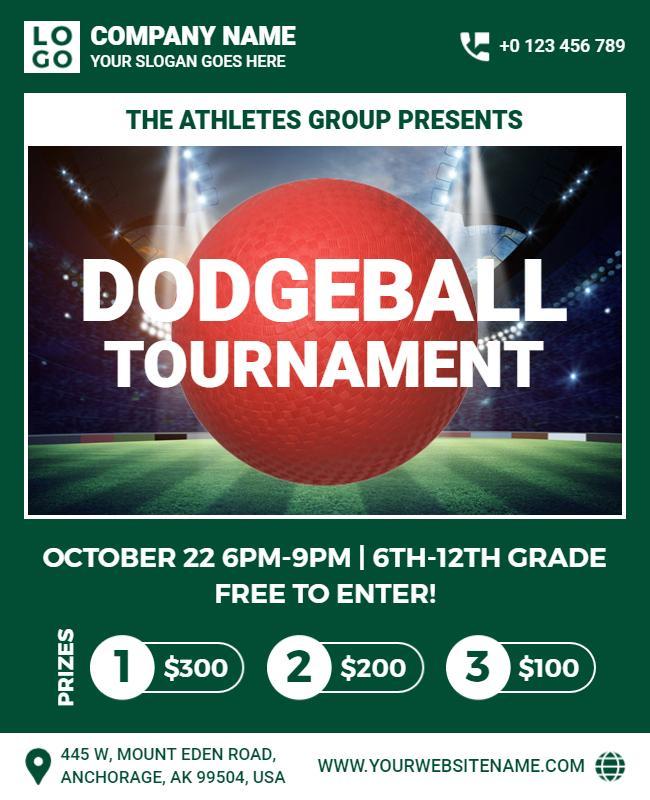 Youth Dodgeball Tournament Event Flyer Template