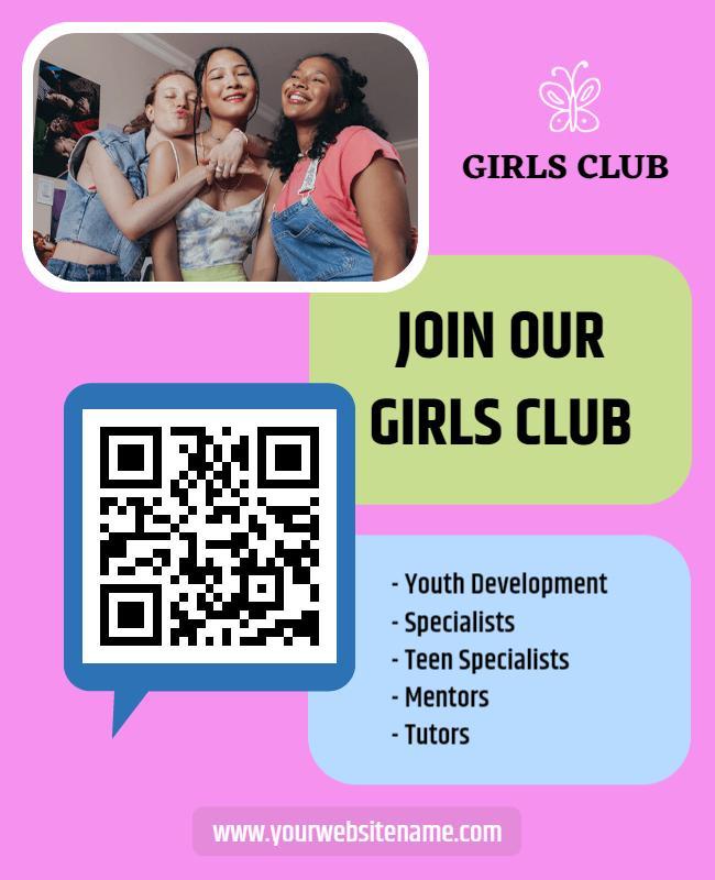 Youth Empowerment Girls Club Invitation Flyer Template