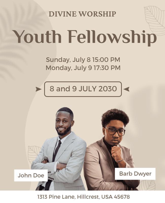 Youth Fellowship Divine Worship Flyer Template