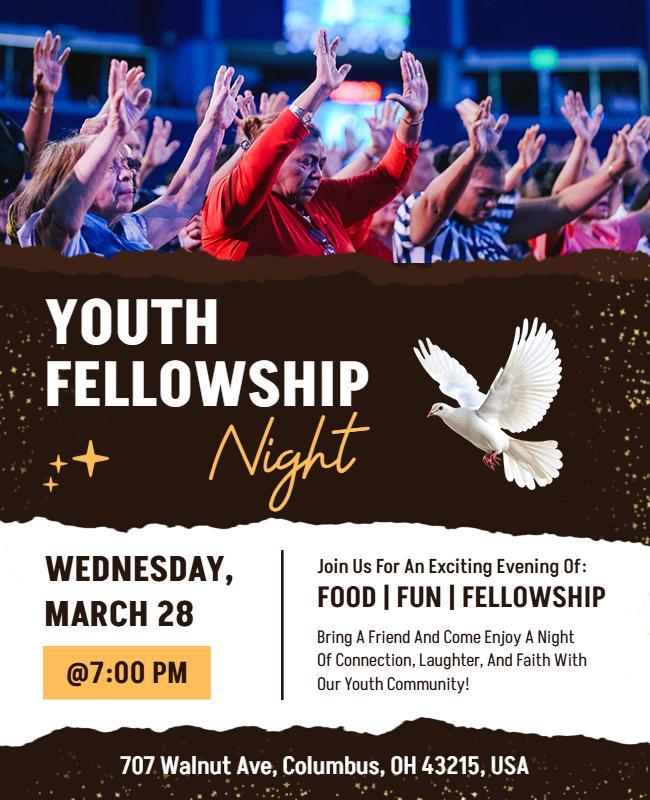 Youth Fellowship Night Community Event Poster Template