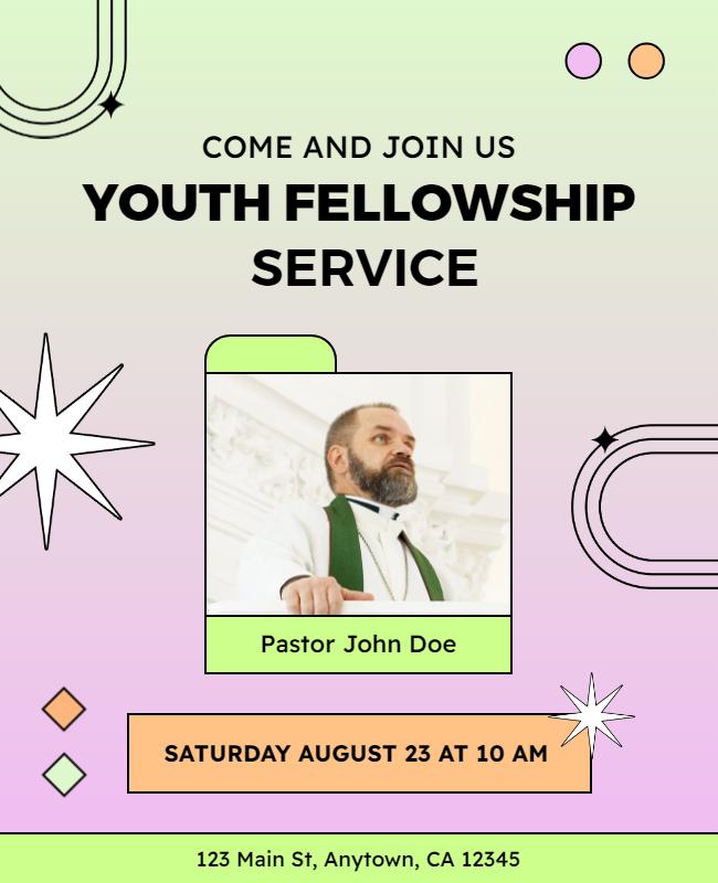 Youth Fellowship Service Event Flyer Template