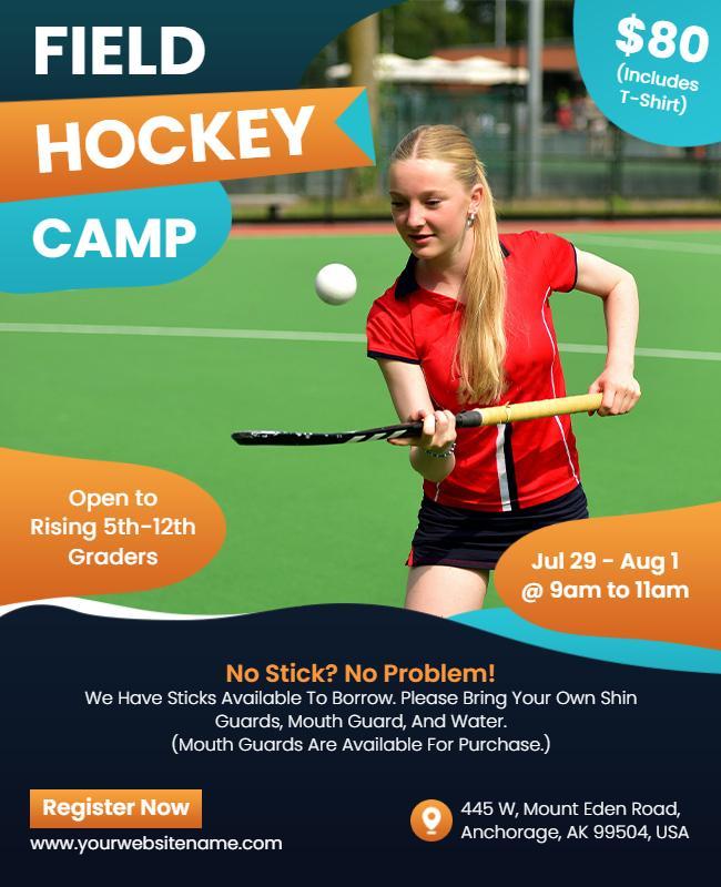 Youth Field Hockey Summer Camp Flyer Template