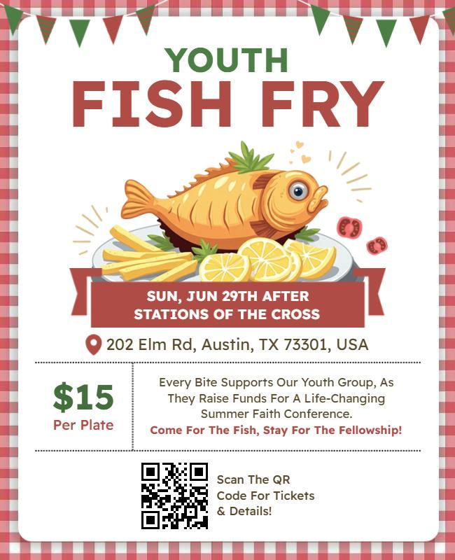 Youth Fish Fry Fundraiser Event Flyer Template