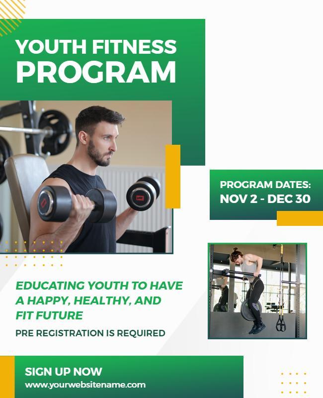 Youth Fitness Training Program Flyer Template