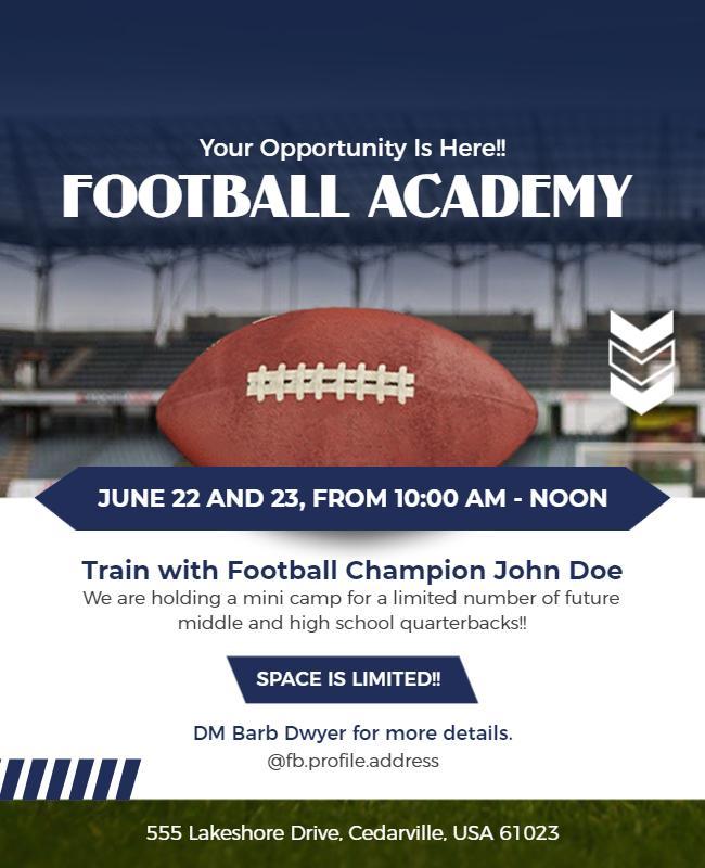 Youth Football Academy Camp Flyer Template