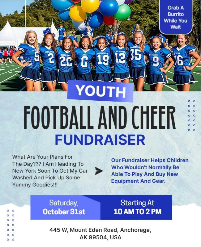 Youth Football and Cheer Fundraiser Flyer Template