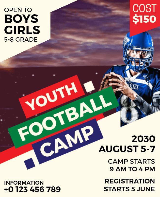 Youth Football Camp Event Flyer Template