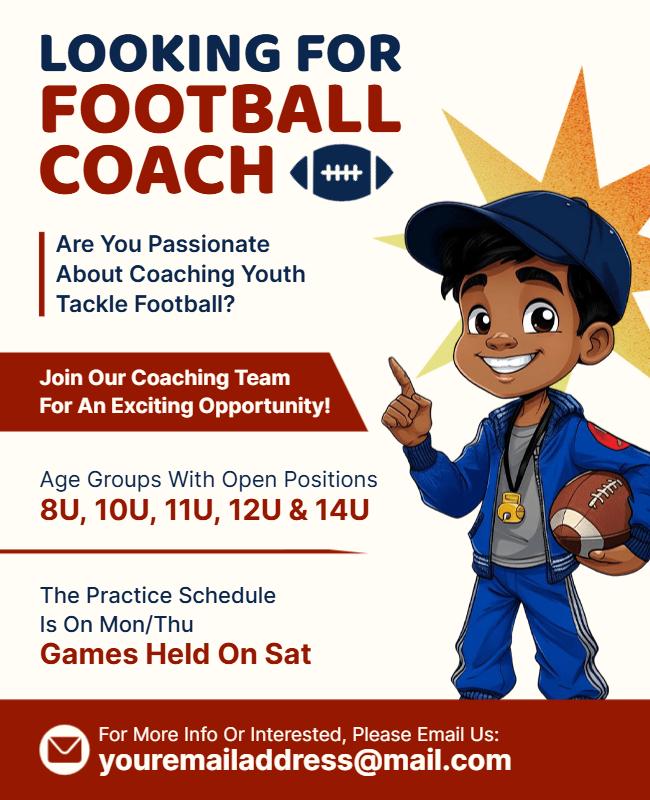 Youth Football Coach Flyer Template
