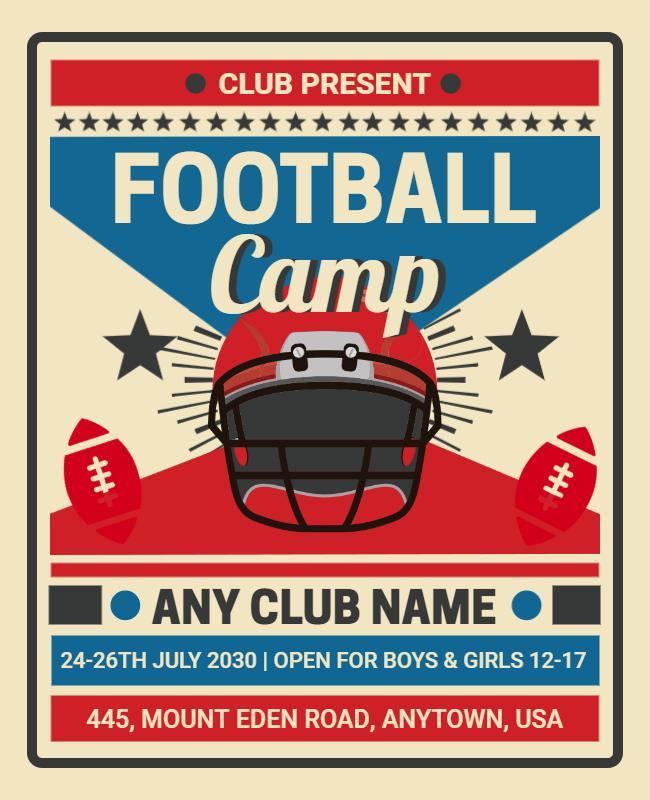 Youth Football Training Camp Flyer Template