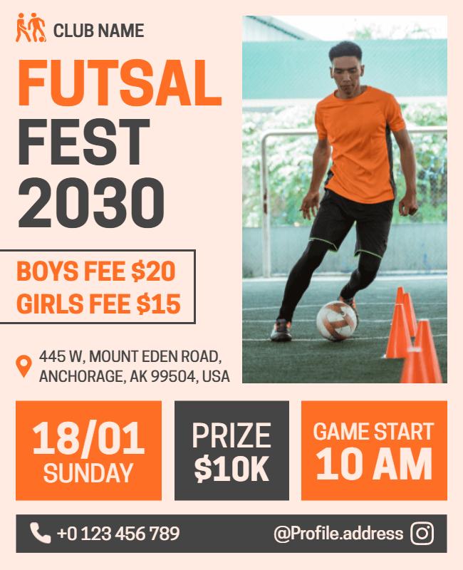 Youth Futsal Tournament Event Flyer Template