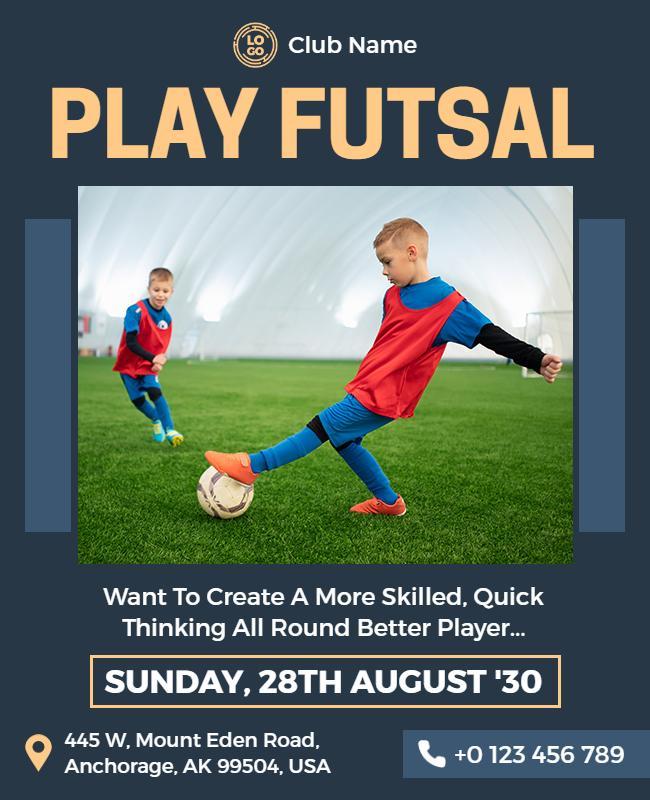 Youth Futsal Training Event Flyer Template