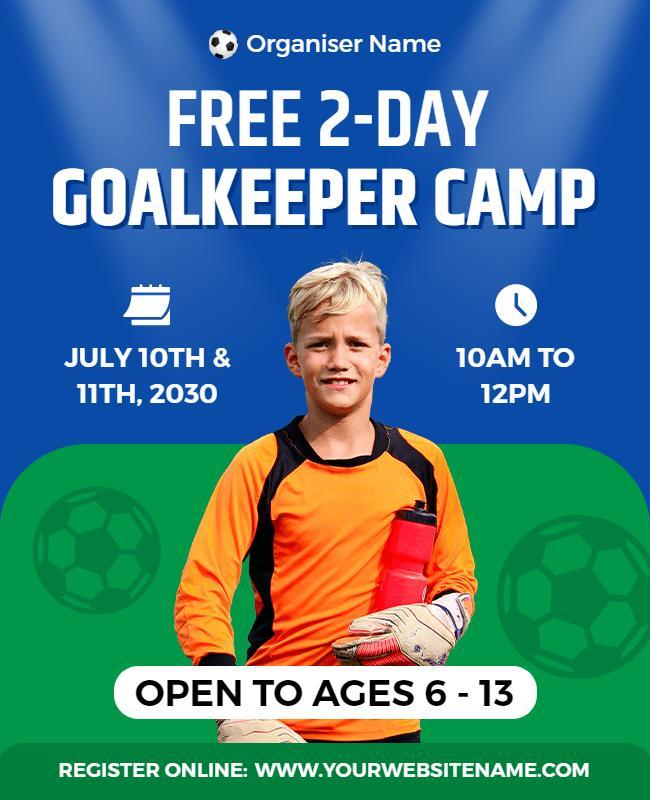 Youth Goalkeeper Training Camp Flyer Template