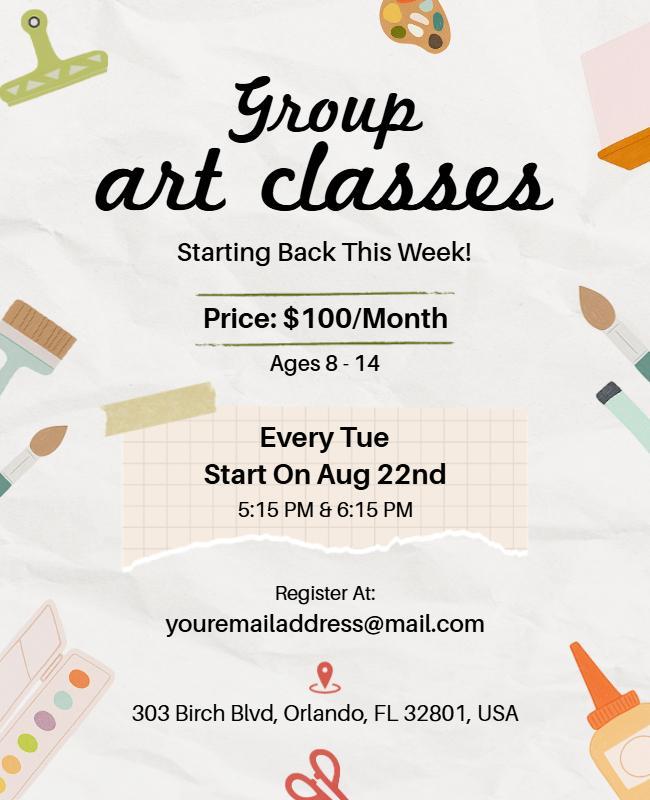 Youth Group Art Classes Promotion Flyer Template