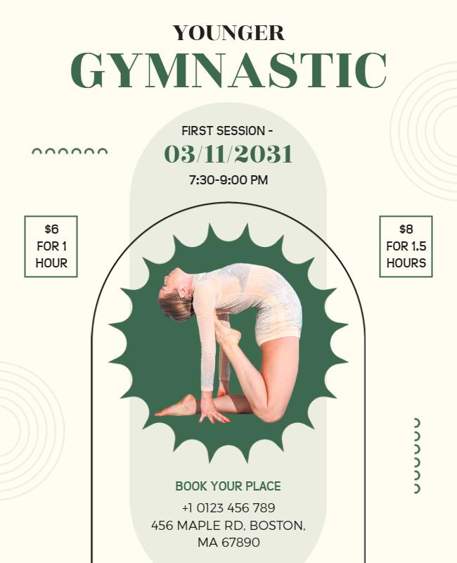 Youth Gymnastics Training Session Flyer Template