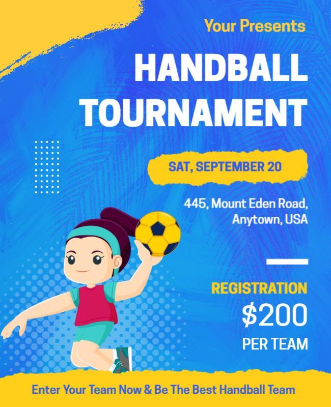 Youth Handball Tournament Registration Flyer Template