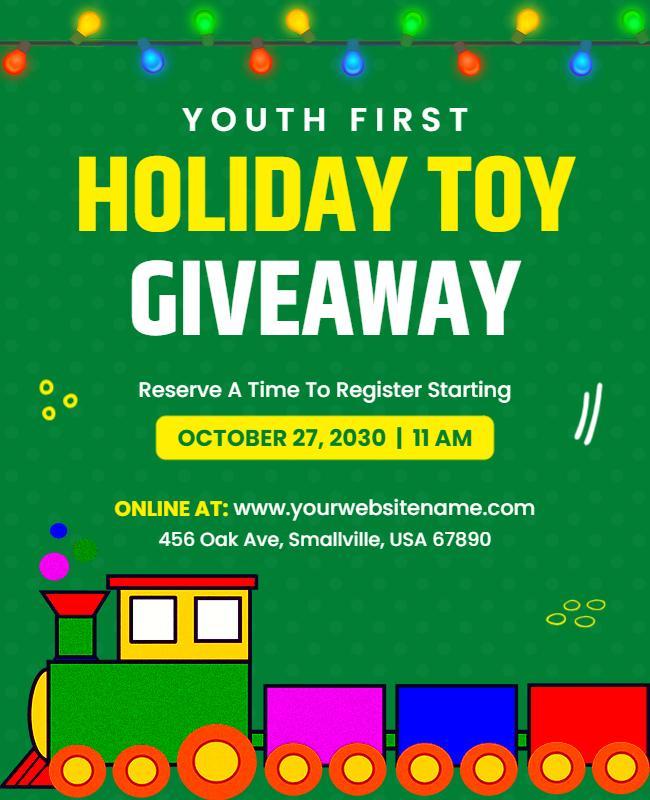 Youth Holiday Toy Giveaway Event Flyer Template