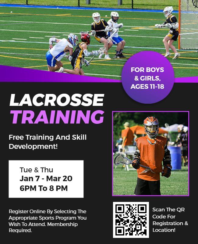 Youth Lacrosse Training Program Flyer Template
