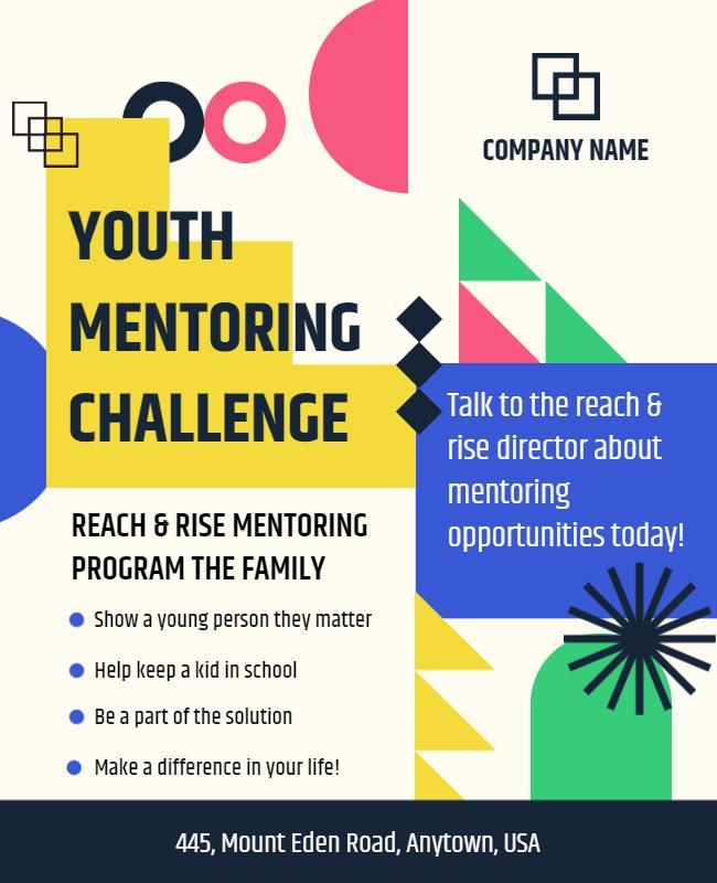 Youth Mentoring Program Challenge Flyer Template