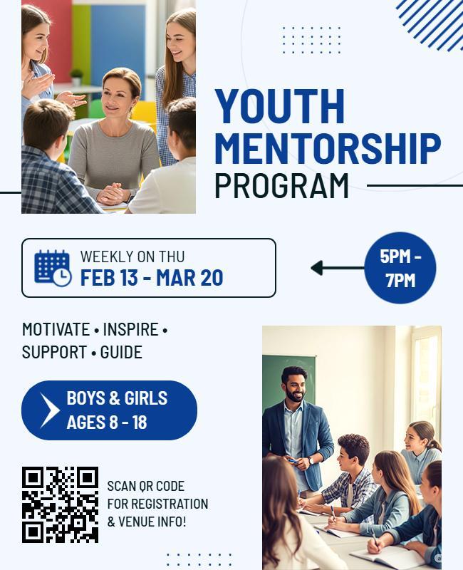 Youth Mentorship Program Engagement Flyer Template