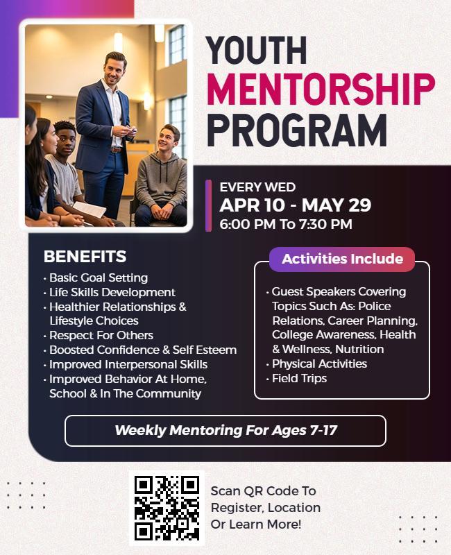 Youth Mentorship Program Event Flyer Template