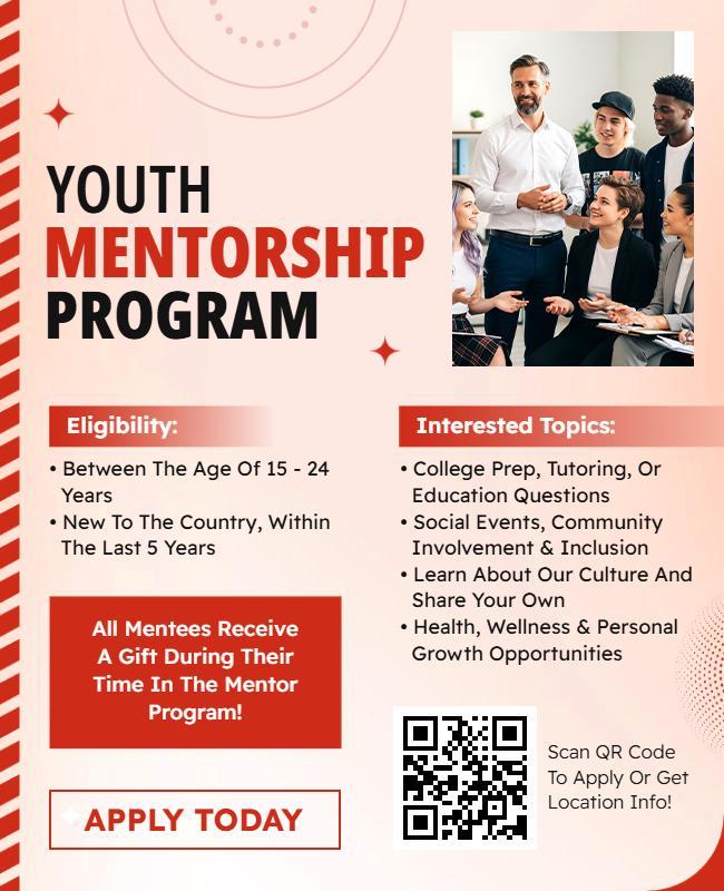 Youth Mentorship Program Information Flyer Template