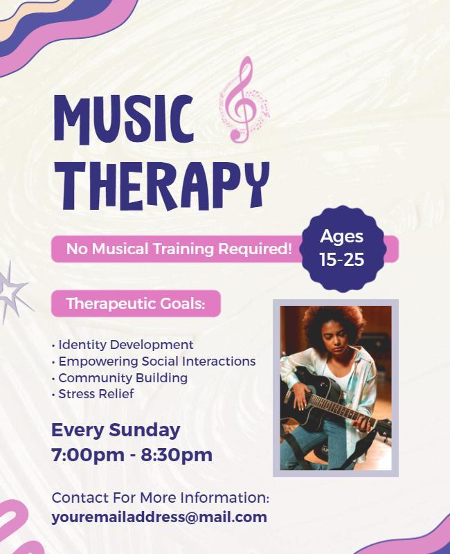 Youth Music Therapy Session Flyer Template