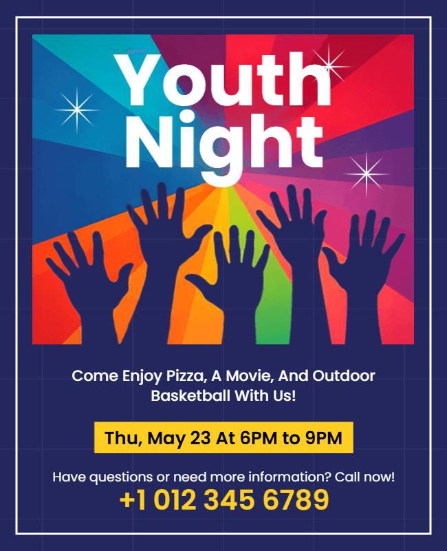 Youth Night Community Event Flyer Template