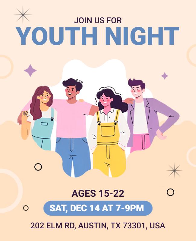 Youth Night Event Invitation Flyer Template