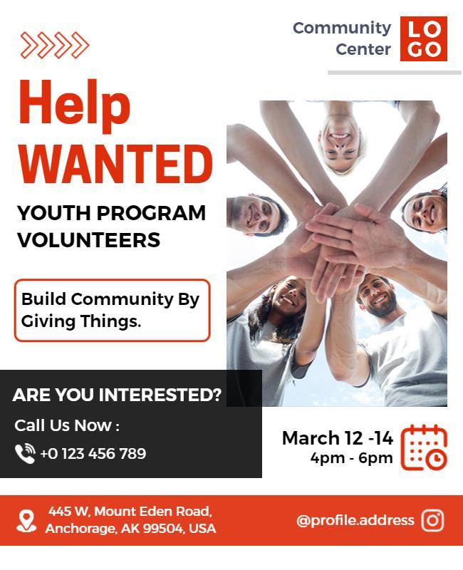 Youth Program Volunteers Recruitment Flyer Template