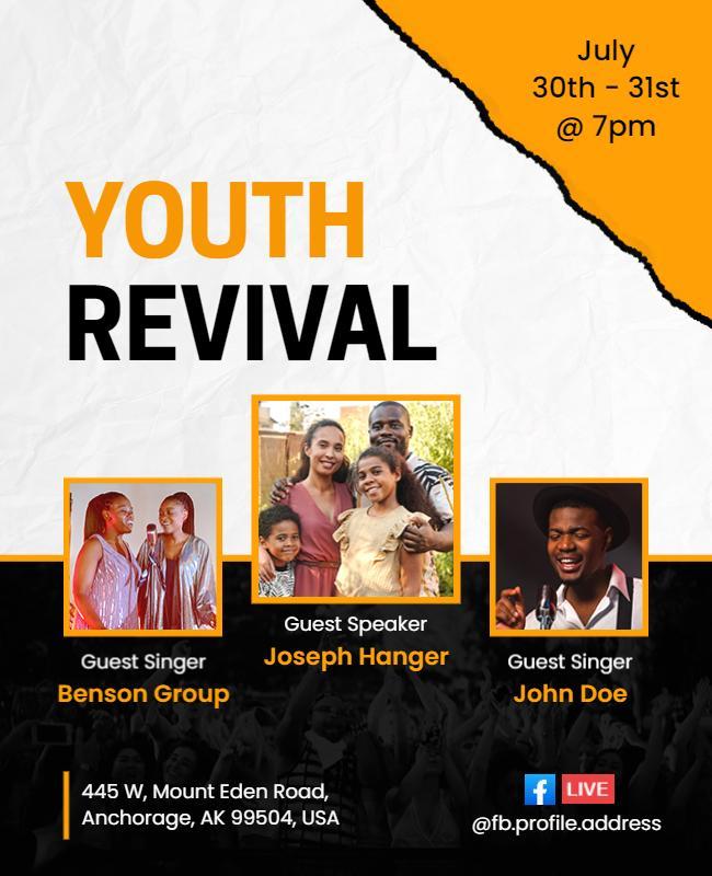 Youth Revival Event with Guest Speakers Flyer Template