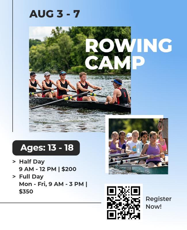 Youth Rowing Camp Flyer Template