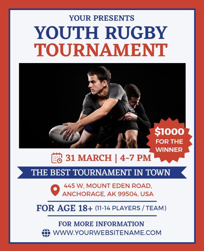 Youth Rugby Tournament Event Flyer Template