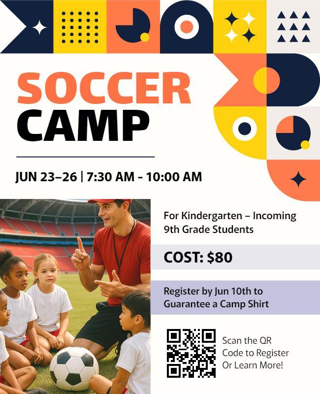 Youth Soccer Camp Event Flyer Template