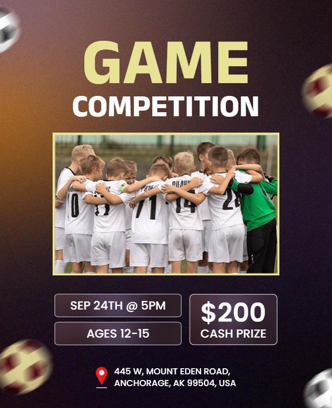 Youth Soccer Competition Event Flyer Template