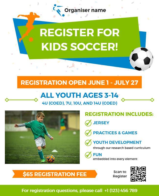 Youth Soccer Registration Event Flyer Template