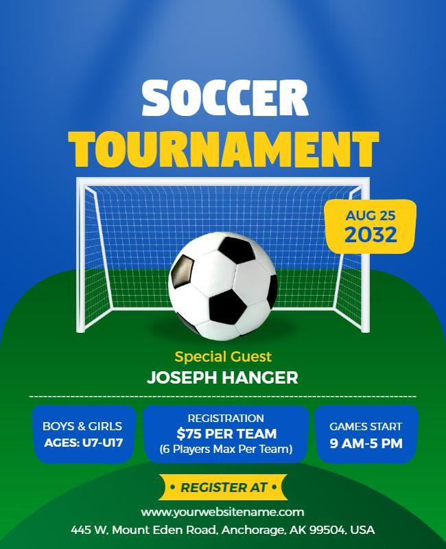 Youth Soccer Tournament Event Flyer Template