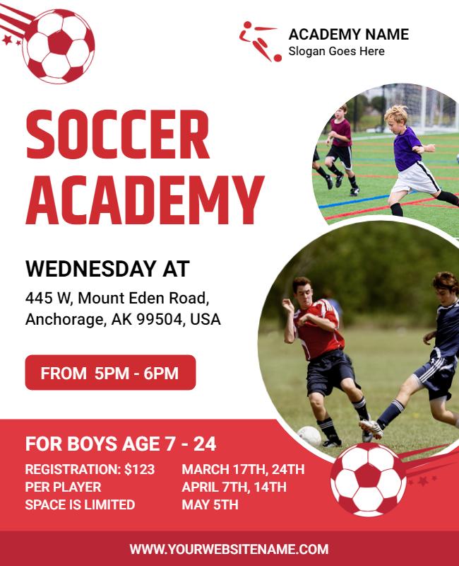 Youth Soccer Training Academy Flyer Template