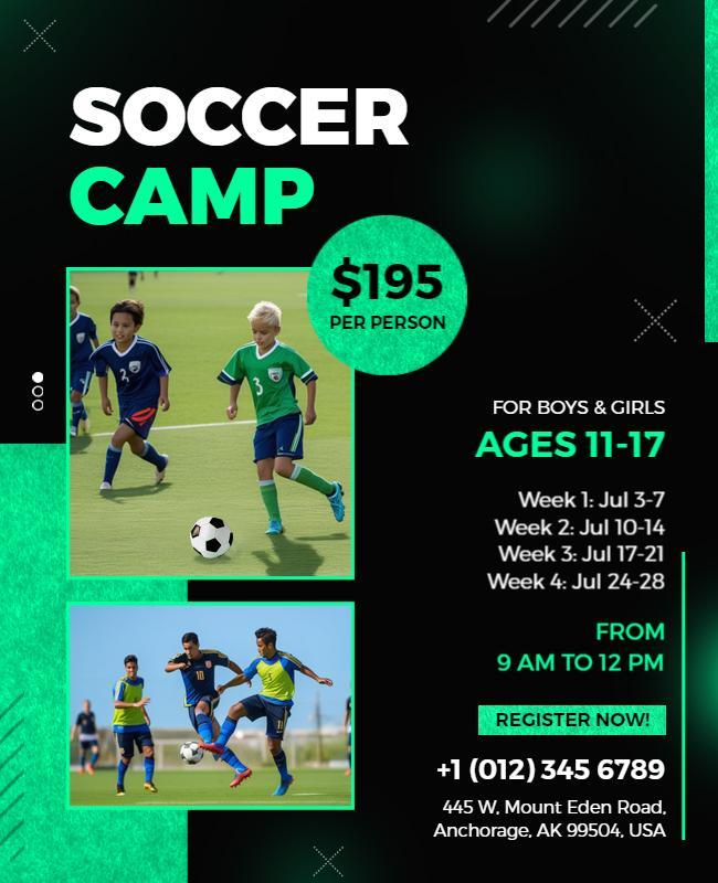 Youth Soccer Training Camp Flyer Template