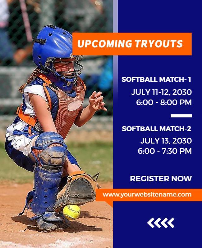 Youth Softball Tryouts Event Flyer Template