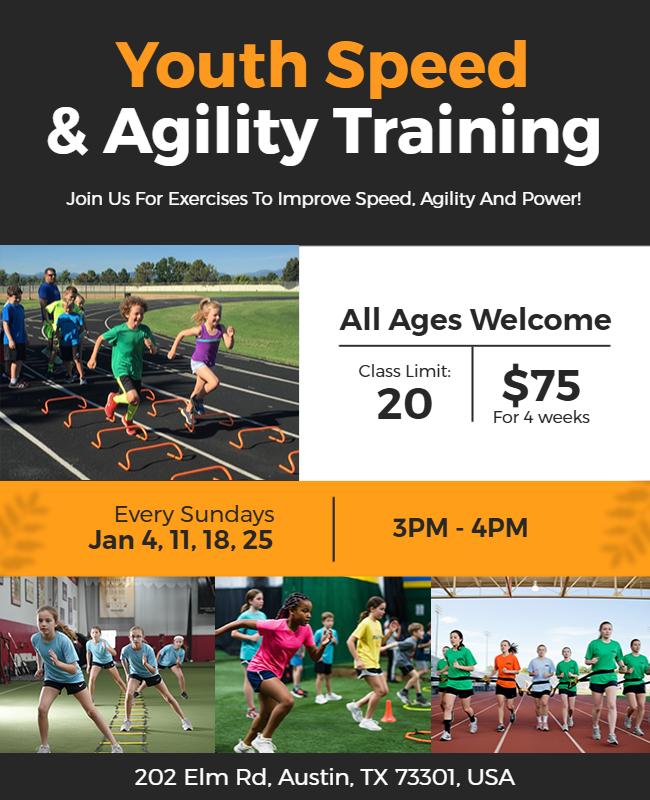 Youth Speed and Agility Training Flyer Template