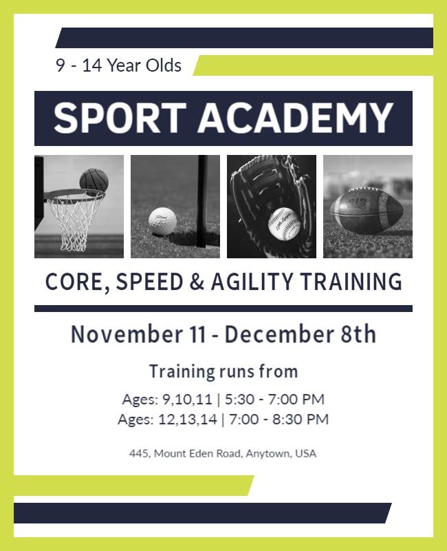 Youth Sports Academy Training Flyer Template