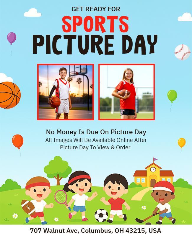 Youth Sports Picture Day Event Flyer Template