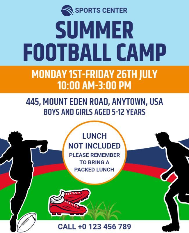 Youth Summer Football Camp Flyer Template