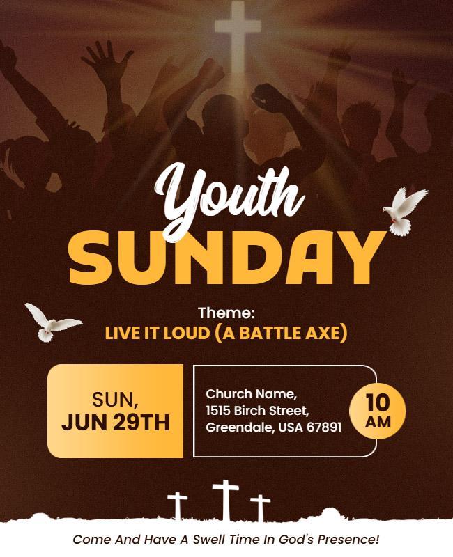 Youth Sunday Church Event Flyer Template