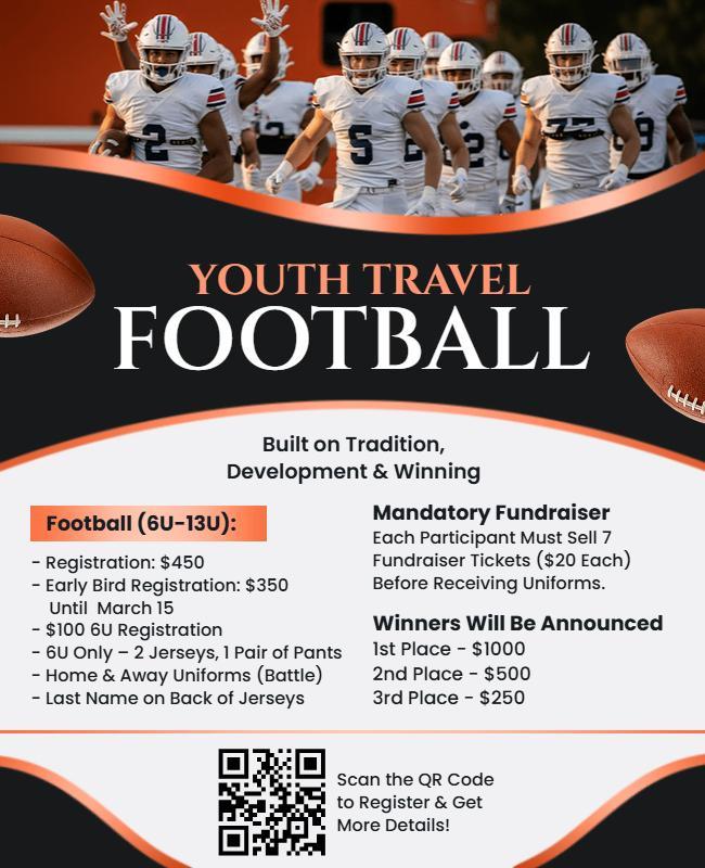 Youth Travel Football Program Flyer Template