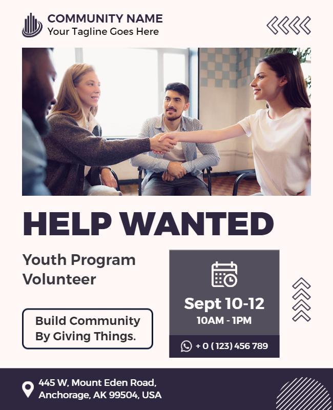 Youth Volunteer Program Help Wanted Flyer Template